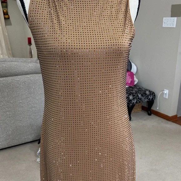 White House Black Market Bronze Mini Dress - Picture 5 of 12